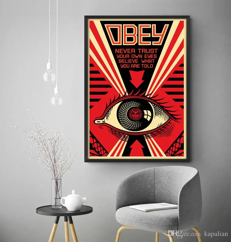 Плакат сзади Шепард Фейри художественный принт Фотобумага Wall Art картина 12 24 36 47 дюймов