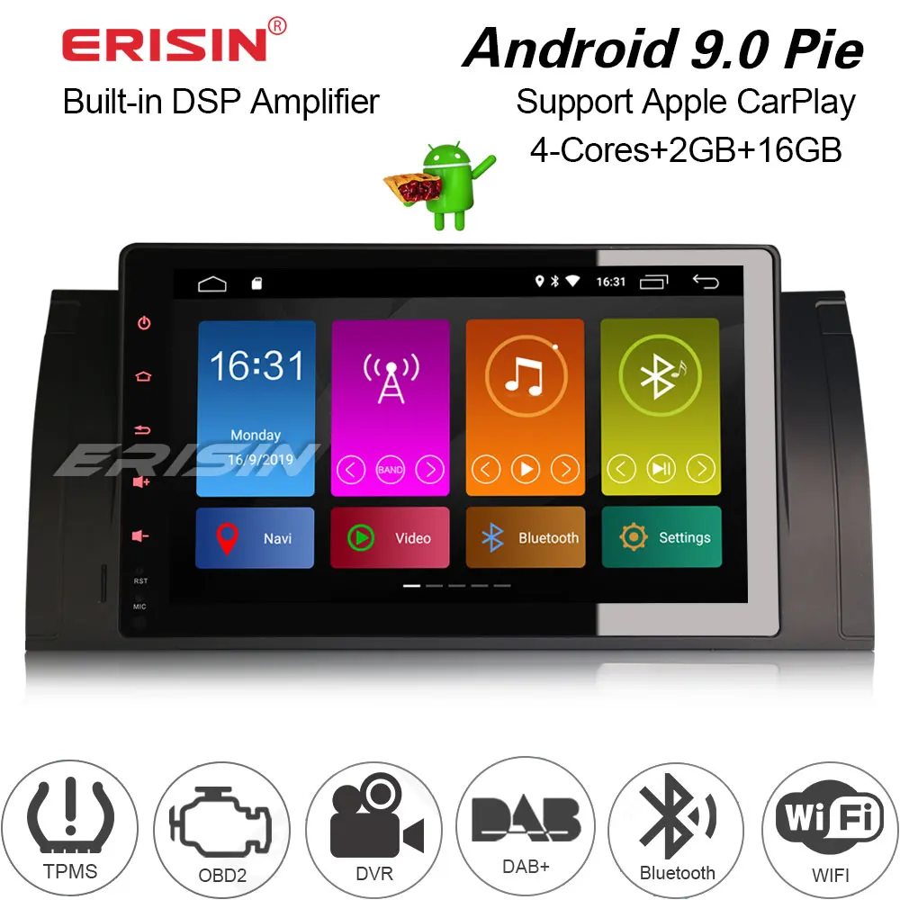 ERISIN 3193 Android 10 0 9 &quotавтомобильный стерео DSP Carplay GPS Wifi DAB + для BMW E53 X5 E39 5er M5 Sat Nav