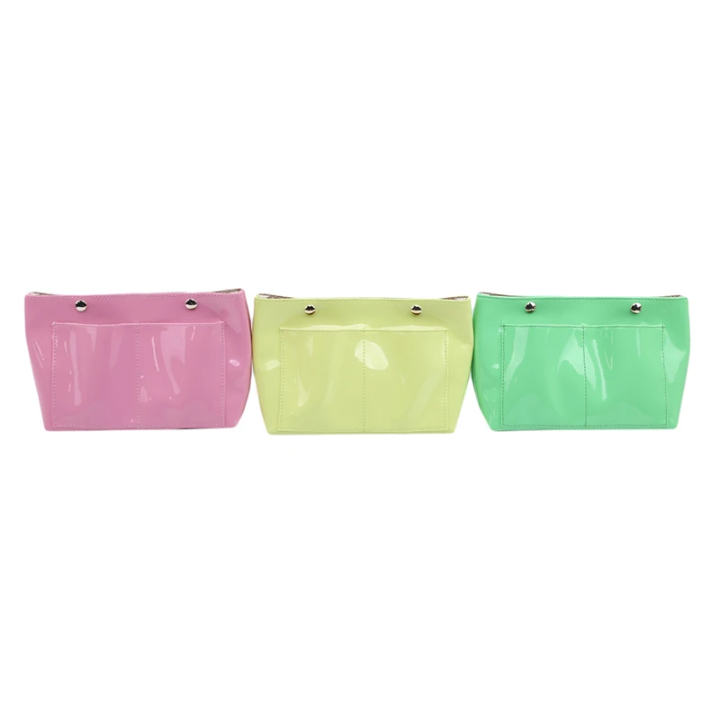 

Portable Travel Storage Toiletry Bag Ladies Large Capacity Makeup Bag Women Clutch Bag Solid Color PVC Make Up Bag Pockets