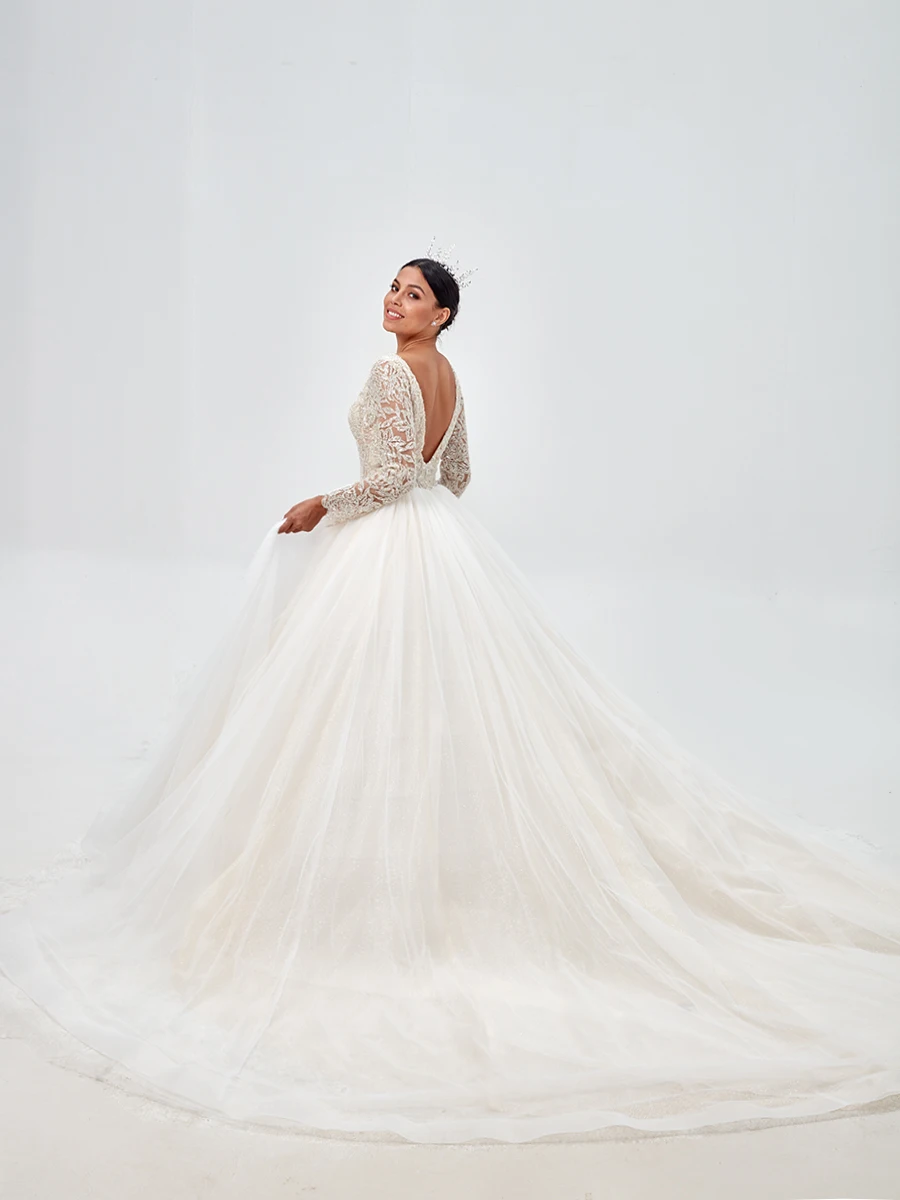 Свадебное платье Royeememo модель 2020 года тюль с аппликацией а-силуэт сексуальное