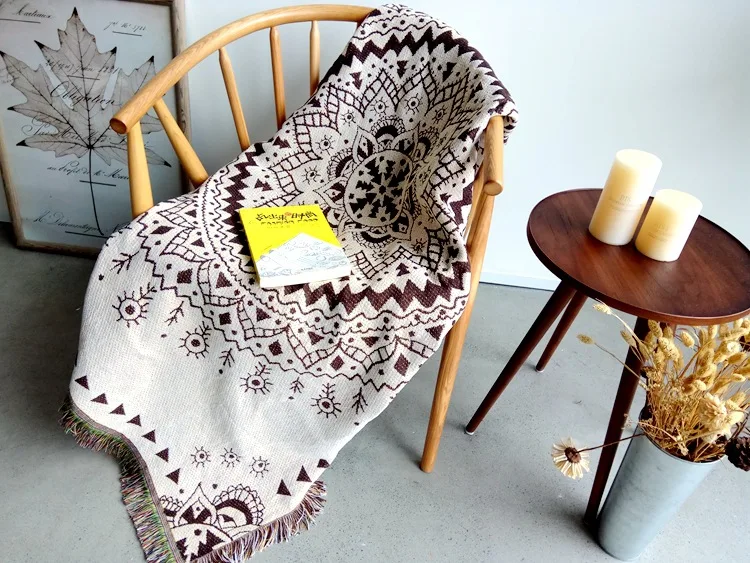 Aggcual Мандала Скандинавское одеяло двустороннее жаккардовое покрывало для дивана