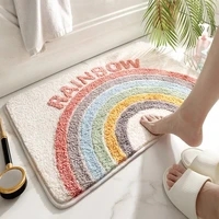 all season soft non slip bathroom carpet rainbow print doorway water absorbent bath mat home decor floor rug shower room mats