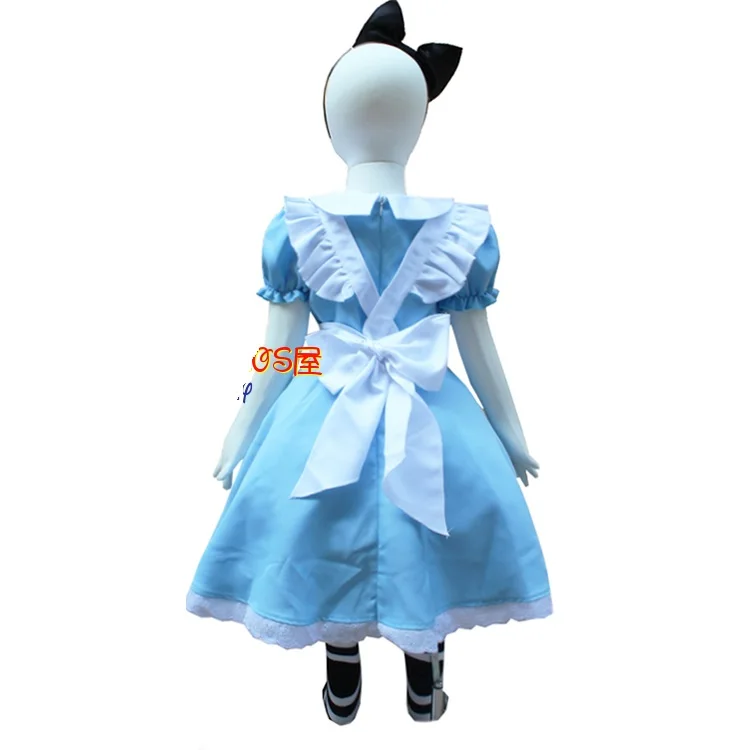 Детский синий костюм Алисы в стране чудес на Хэллоуин для детей вечерние костюмы