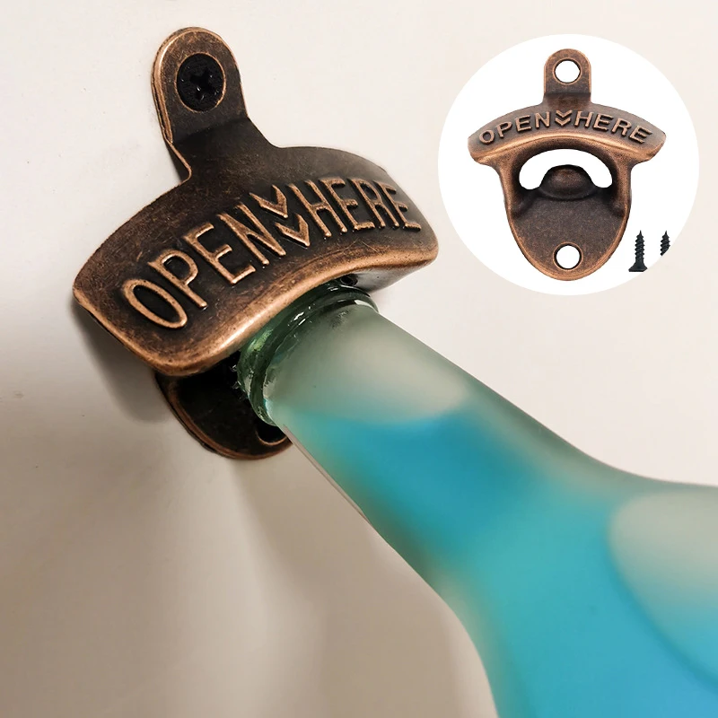

Zinc Alloy Bottle Opener Wall Mounted Vintage Retro Hanging Beer Opener Tools Bar Home Kitchen Accessories Household gadgets