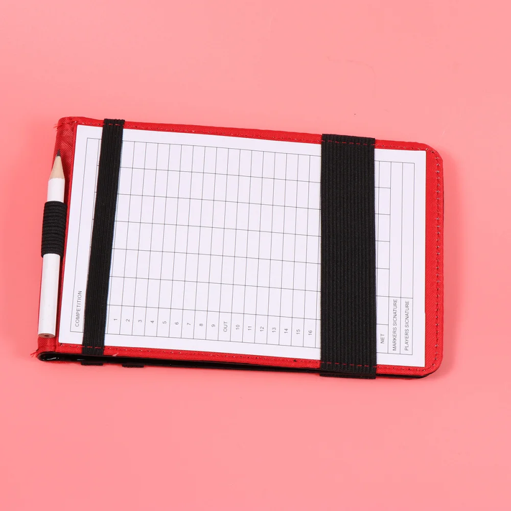 

PU Scorecard Keeper Score Book Scorecard Holder Score Tracking Pocketbook Scoring Notebook(Red)
