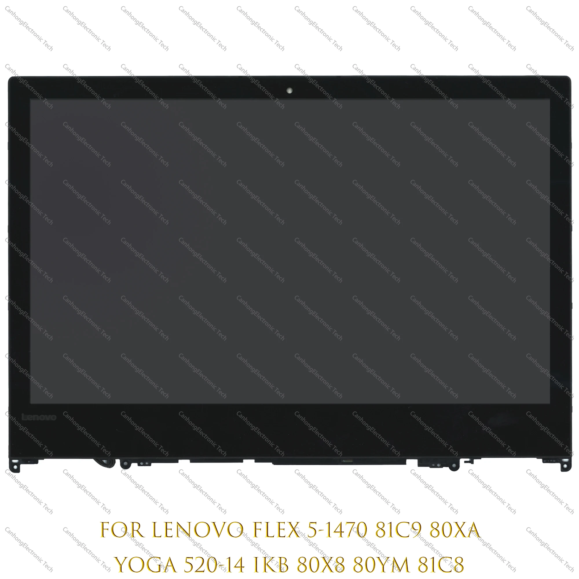 

With Frame 14" For Lenovo Flex 5-1470 81C9 80XA Yoga 520-14IKB 80x8 80ym 81c8 LCD Screen Display Touch Digitizer Assembly