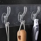Прозрачный Не оставляющий следов прочный приклеивающийся крючок кухонные принадлежности для хранения вешалка для ванной держатель для хранения висячие наклейки