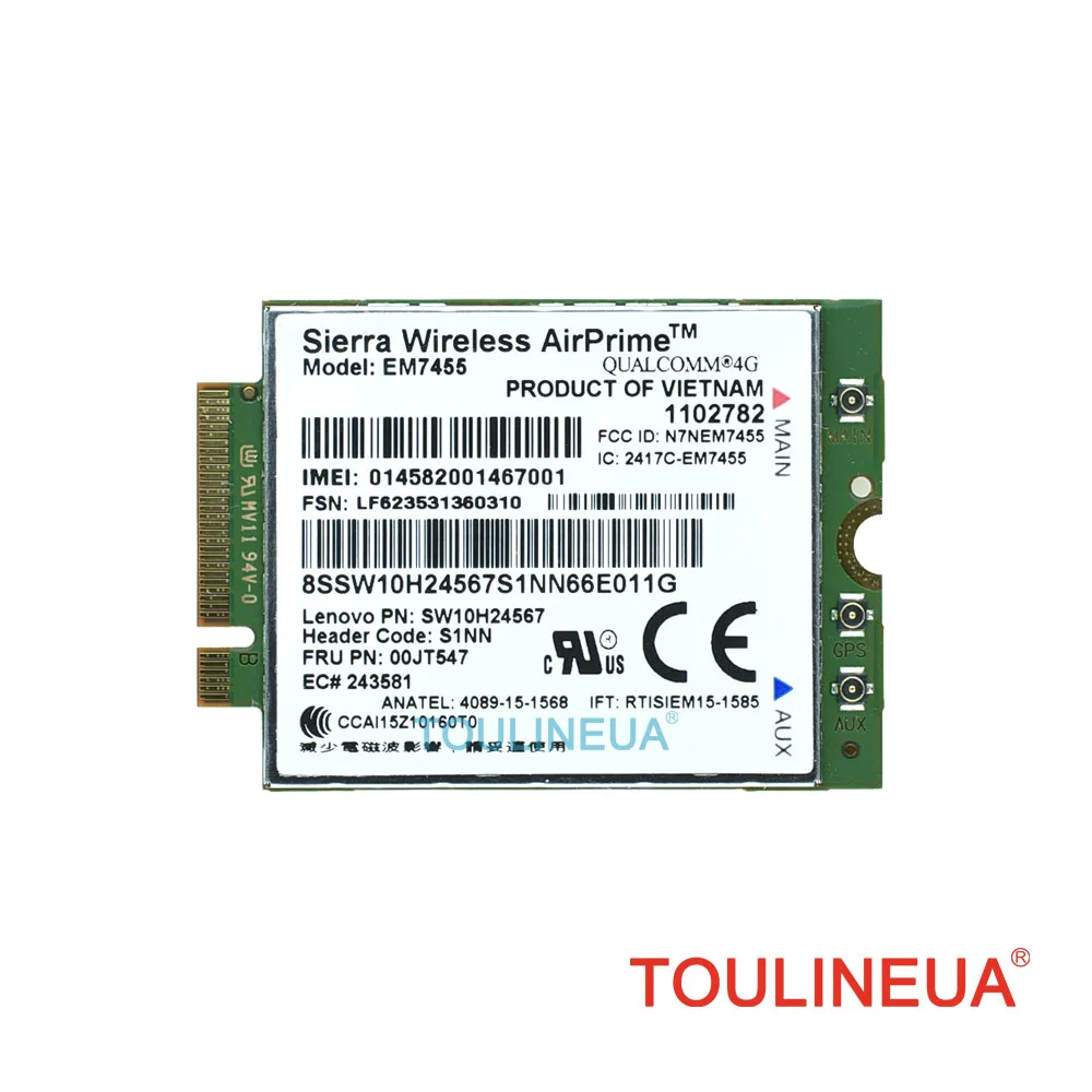 Gobi6000 EM7455 FRU 00JT547 00JT542 FDD TDD LTE 4G WWAN сетевая карта для Lenovo T460 T460p T460s L460 L560 Yoga 260 P40 P50