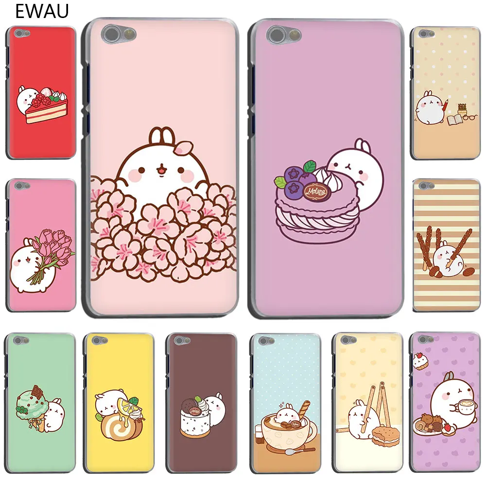 EWAU kawaii чай с Molang кекс жесткий чехол для телефона для Xiaomi Redmi Note 4 4X5 6 7 8 pro 5A Prime