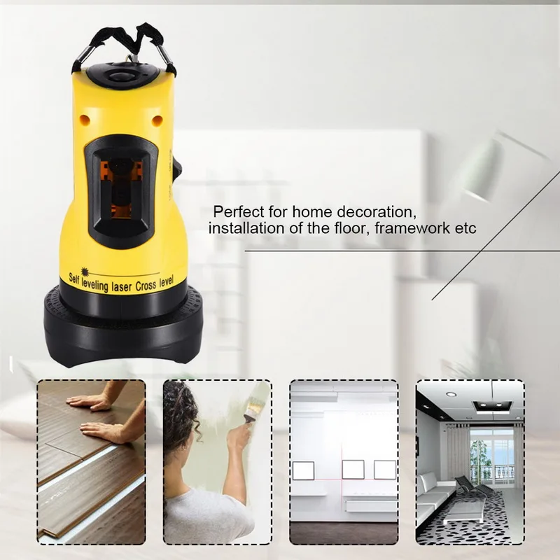 Self-Leveling Laser Level Tool 360 Degrees Rotary 2 Lines Cross Horizontal and Vertical High Visibility Adjustable | Инструменты