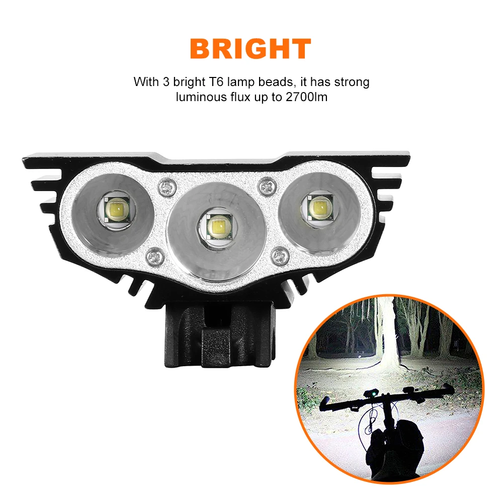 

Mountain Bike Light Front 3000 Lumens Bicycle Light Power Bank LED Waterproof USB Rechargeable Cycling Light Set IPX5 Waterproof