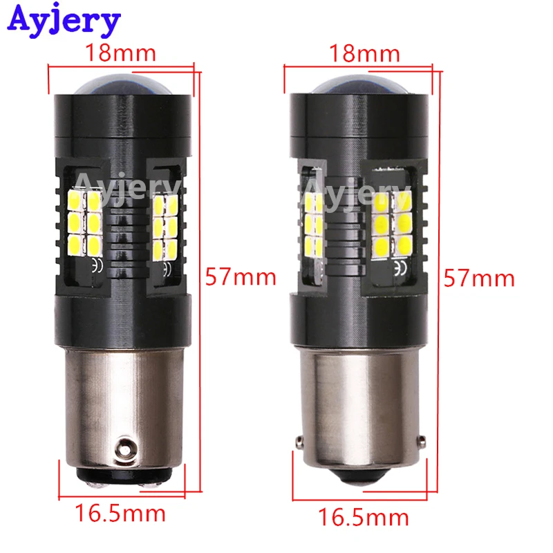 AYJERY 2 шт. 1156 BA15S P21W светодиодный 1157 BAY15D P21/5W ная лампа 3030 21 SMD Автомобильные лампы