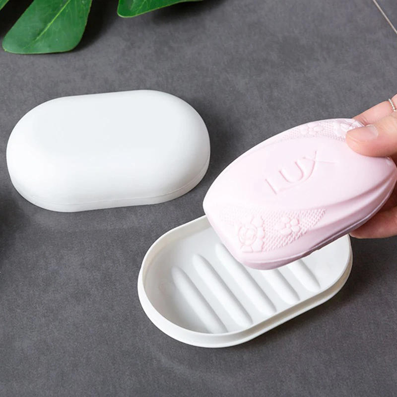 

Portable Plastic Bathroom Shower Soap Box Tray Dish Storage Holder Plate Home Travel Soap Protector Case
