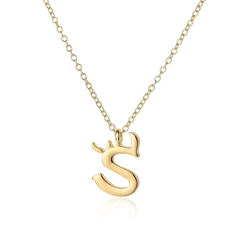 

English word Mom love gift America Letter S Family friend name sign pendant chain Necklace tiny alphabet name Initial jewelry