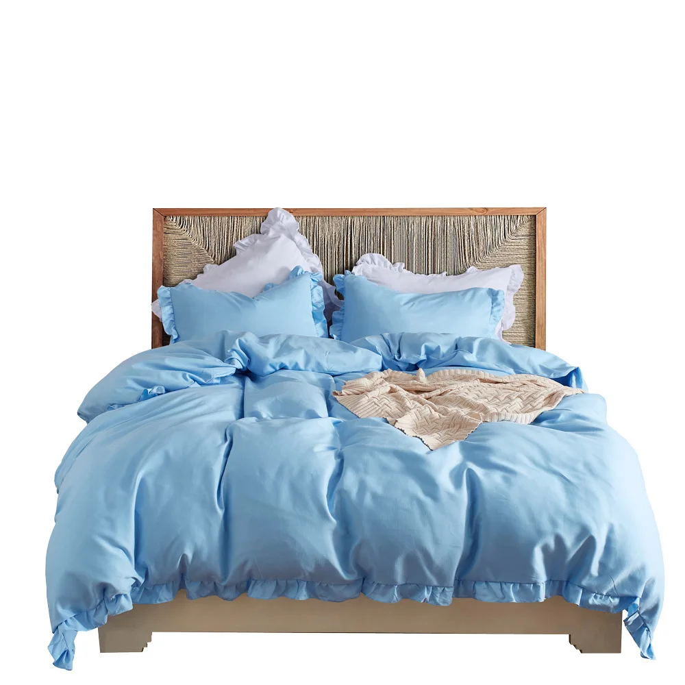 

BM Home Textile Three-piece Explosion Duvet Cover Bedding Solid Color Quilt Kit Bed Set