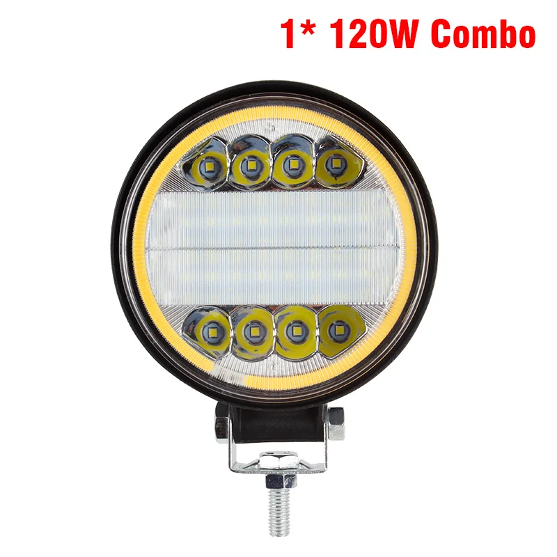 1pcs 120W Combo OKEEN 126 вт светодиодный рабочий светильник 12 в 24 в двойной цвет комбинированный луч светодиодный бар для 4x4 внедорожника ATV грузовика трактора авто вождения противотуманный светильник s - Цвет: 1pcs 120W Combo