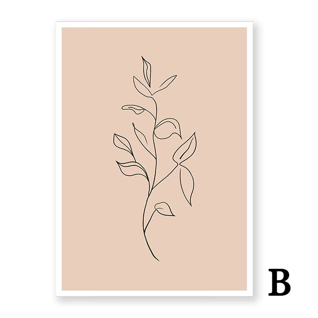

Nordic Minimalist Poster Abstract Canvas Painting Plant Leaves Flower Vintage Art Print Modern Wall Pictures Home Decoration