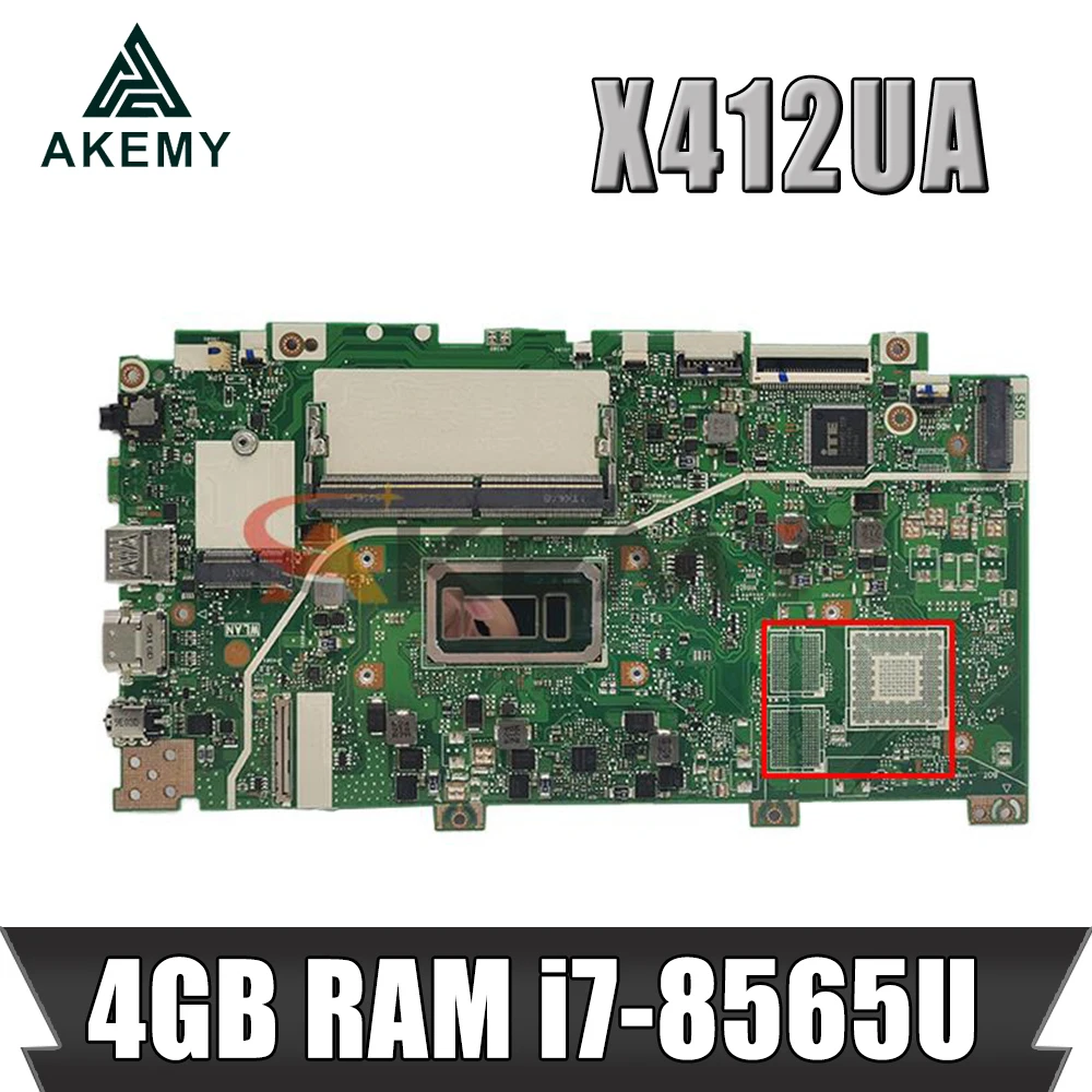 

Akemy Motherboard For asus X412UB X412UJ X412UL X412U A412U F412U notebook X412UA Laptop Mainboard W/ 4GB RAM i7-8565U