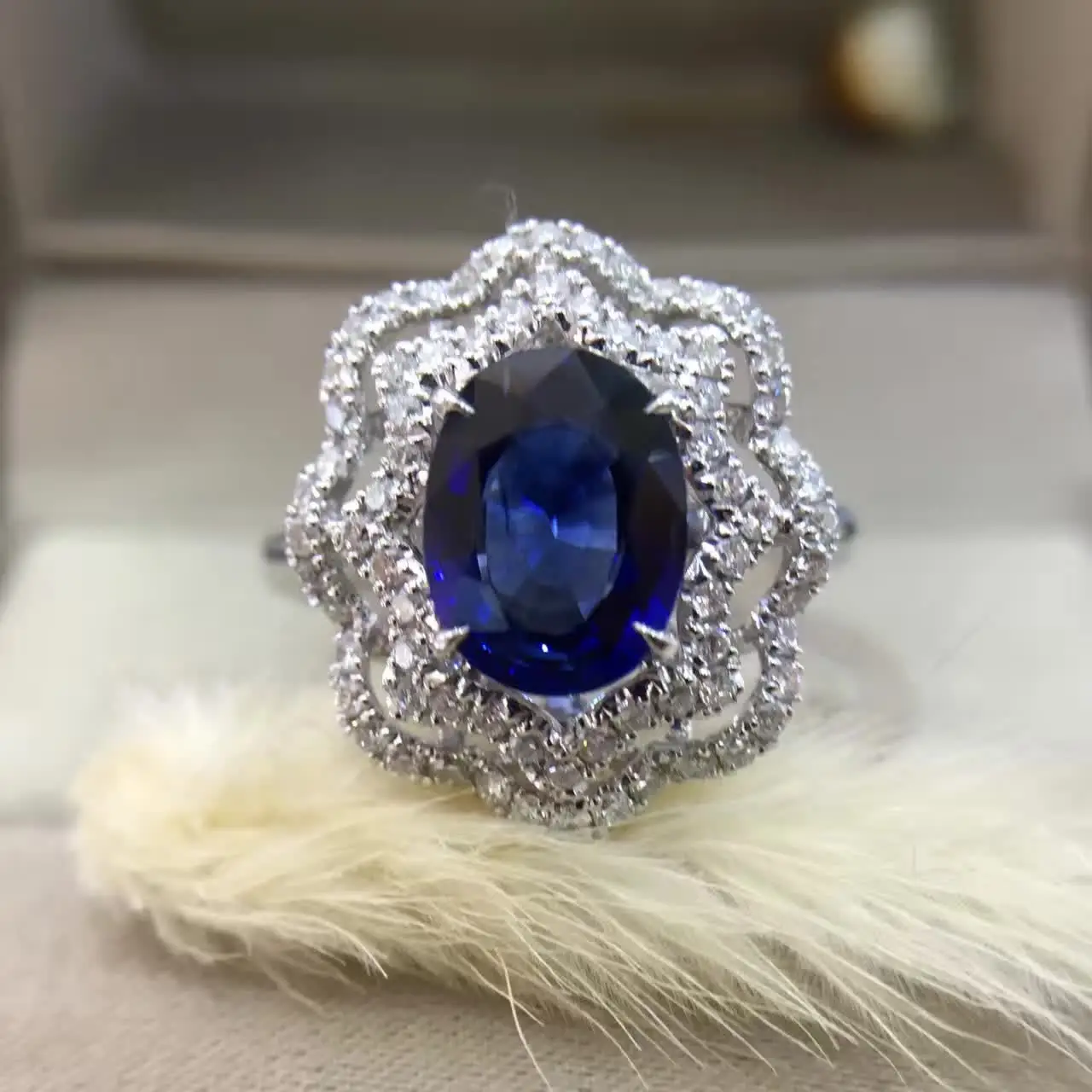 2.012ct+ 0.461ct 18K золото натуральный сапфир женское кольцо с алмазной установкой новое Изысканное Украшение на свадьбу обручальное кольцо