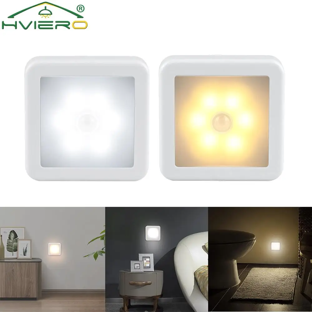 

Светодиодный ночсветильник с датчиком движения, умный ночник с аккумулятором, прикроватная лампа для комнаты, коридора, дорожек, туалета, с...