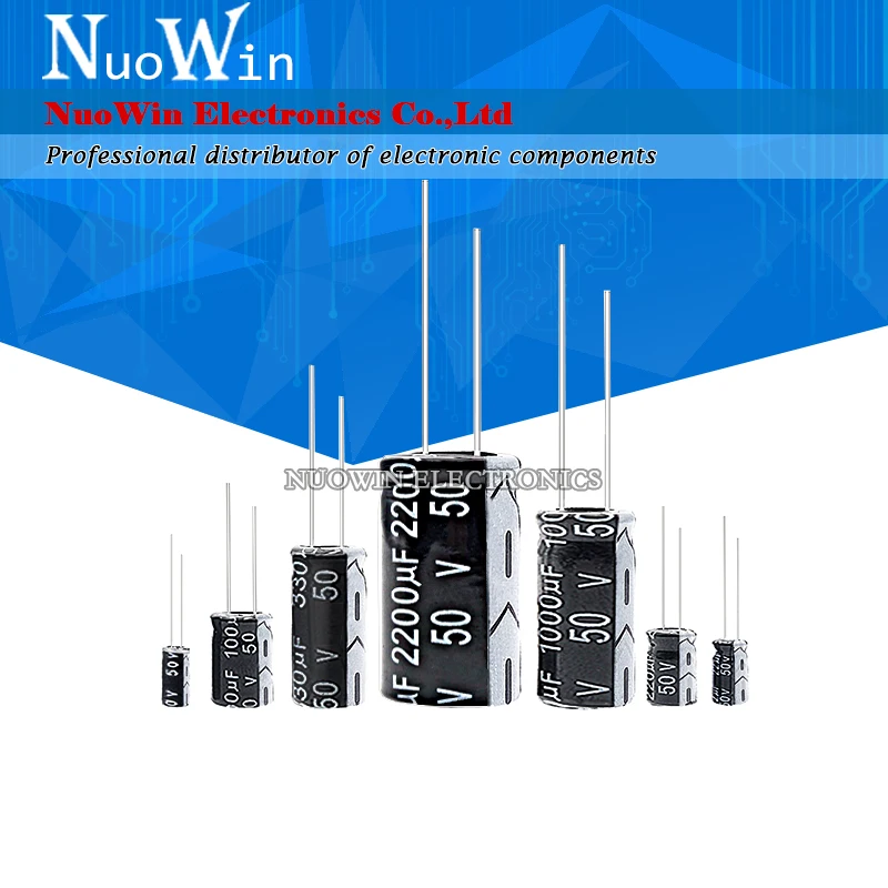 

20pcs 50V Aluminum Electrolytic Capacitor 0.1UF 0.22UF 0.47UF 10UF 22UF 47UF 100UF 220UF 470UF 680UF 1000UF 2200UF 3300UF 4700UF