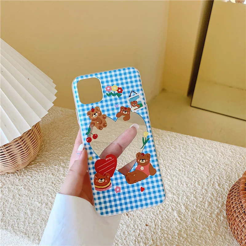 Милые прозрачные чехлы с рисунком медведя вишни для iPhone 11 Pro Max 7 8 Plus SE 2020 X XR XS