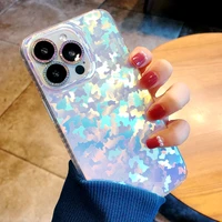 luxury laser gradient clear phone case for iphone 13 pro max 12 11 x xr xs 7 8 plus se2020 fashion rainbow soft shockproof cover