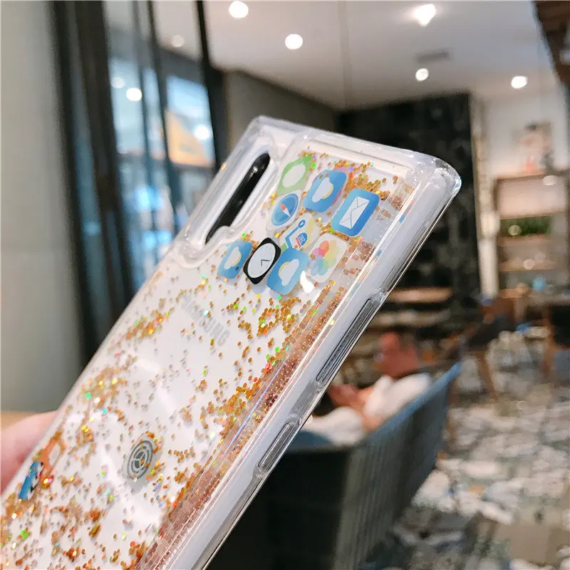 Модный чехол для телефона samsung Note 10+ с динамическим жидким зыбучим песком для samsung S9 S8 S10 Plus Note 10 9