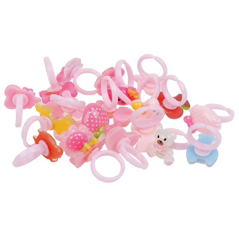 20 шт. милые детские кольца с дизайном цветов животных модные аксессуары для