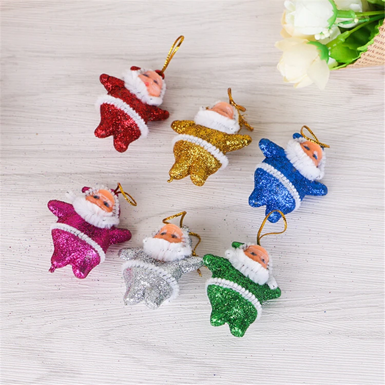 18pcs Мини Санта Клаус Подвески DIY Ёлочные украшения висячие украшения Новогодний подарок Новогодние украшения для дома