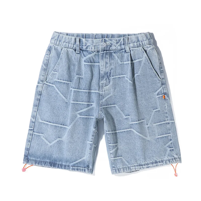 Шорты мужские из денима стрейч модные тонкие рваные байкерские джинсы брендовые