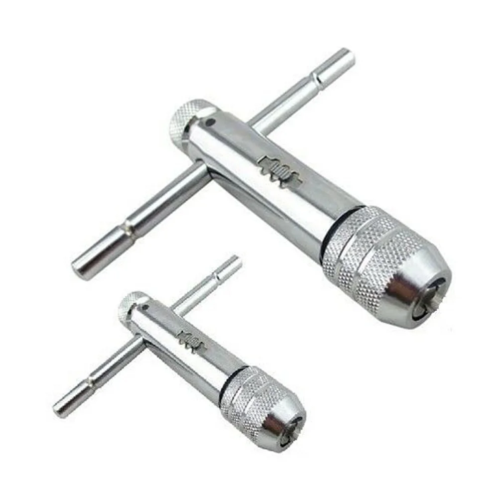 2 шт. Трещоточный гаечный ключ Т-образная нарезающая ручка Регулируемая M3-M8 и M5-M12