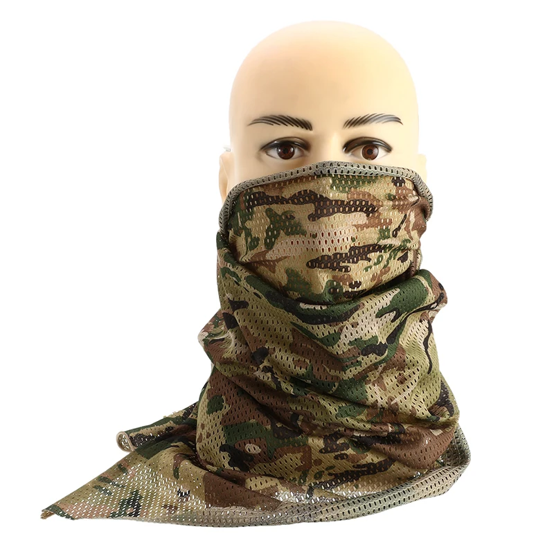 Хлопковый военный Камуфляжный Тактический сетчатый шарф шейный платок для