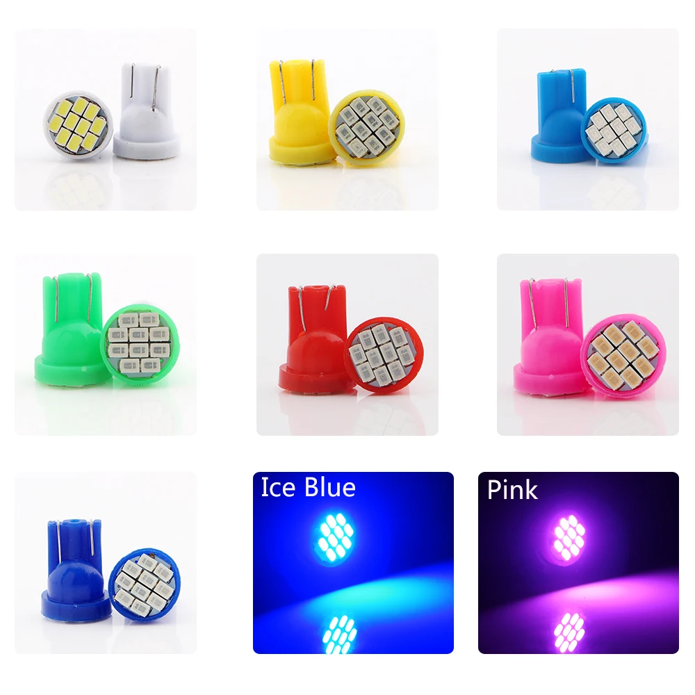 300 шт. T10 194 168 1206 10 SMD СВЕТОДИОДНЫЙ Автомобильные фары, работающего на постоянном токе 12 В в Подсветка салона авто лампы Супер яркий смесь цветов фонари освещения номерного знака