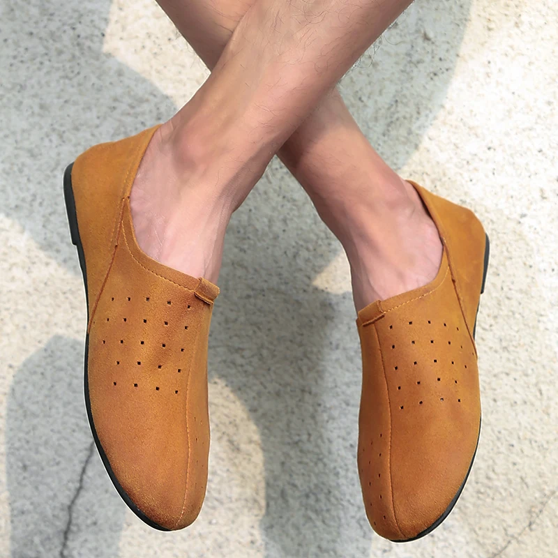 Мужская повседневная обувь из натуральной кожи с перфорацией Роскошные