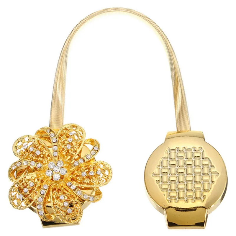 Пряжка для штор украшения окна цветок занавес Tieback магнитные пряжки клип Стразы