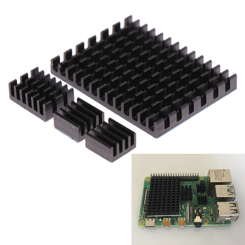 

Алюминиевый радиатор с термолентой для Raspberry Pi 4b, 4 шт./лот