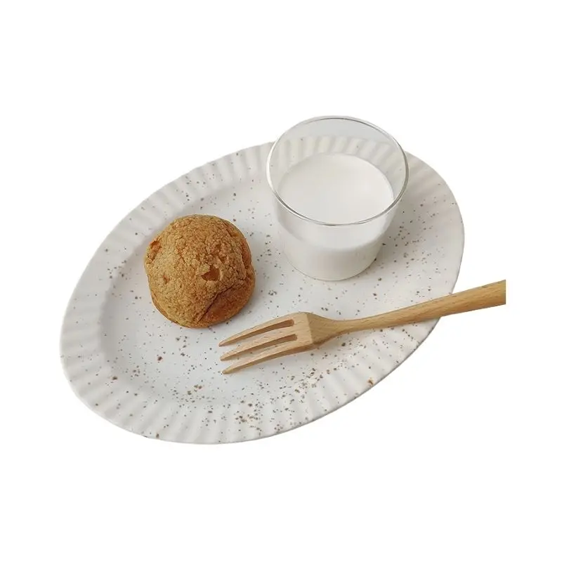 

Ceramic White Dinner Plates Tableware Dessert Korean Diet Cake Ceramic Fruit Plate Modern Petisqueira Accessories Plate AA50CP