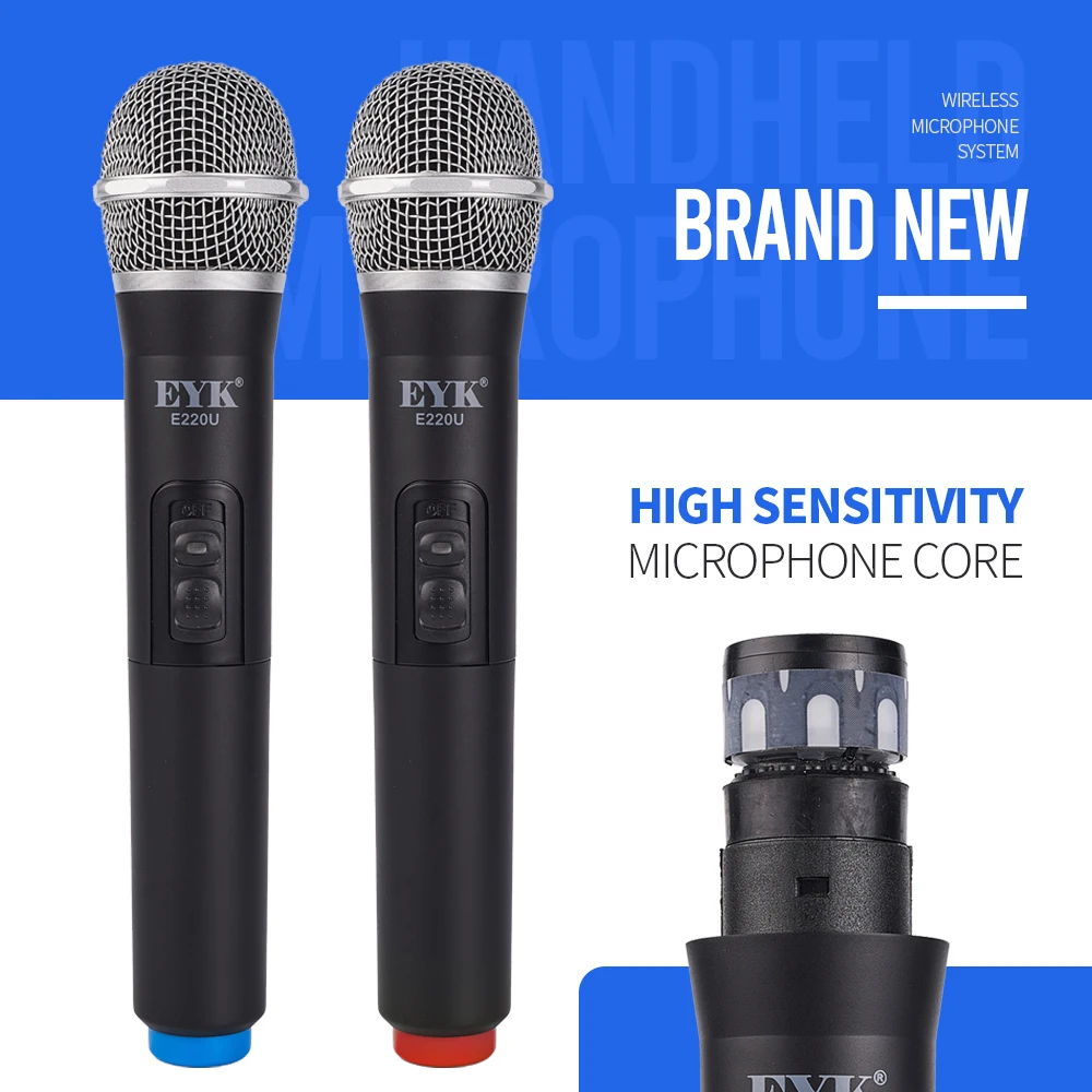 Беспроводной микрофон EYK E220U ручной двухканальный динамический UHF с