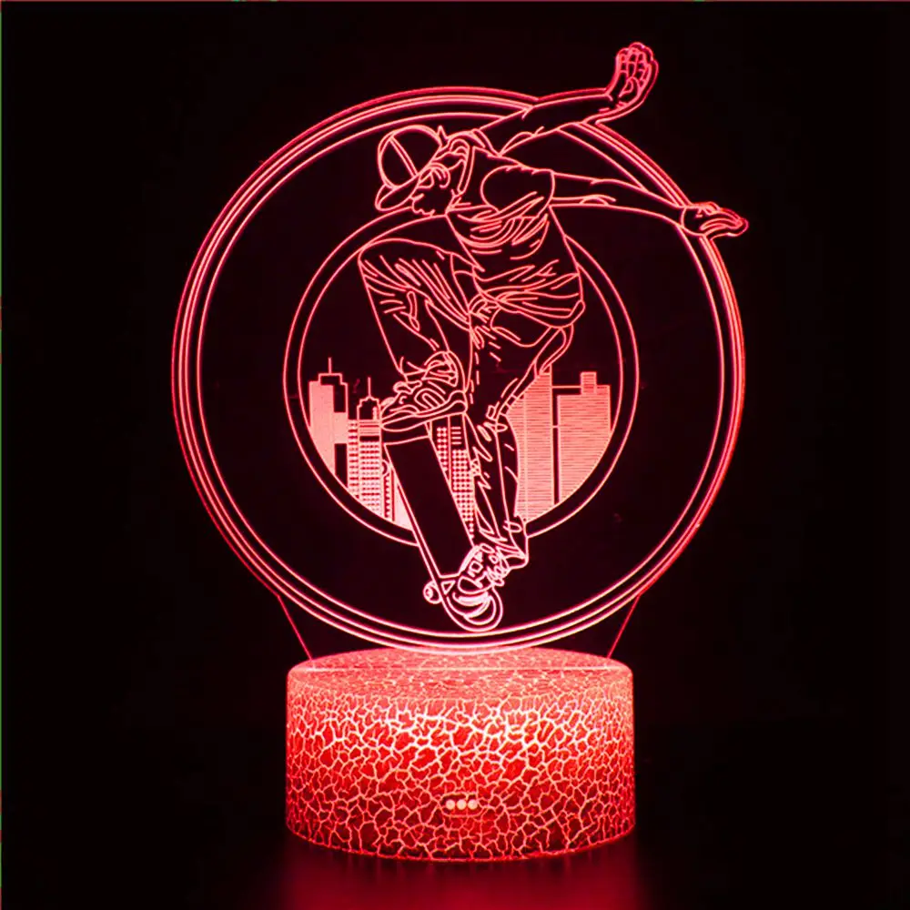 

Skateboard parkour men and women 3D night light competition cool ornaments ornaments tabletop game gifts Christmas gift lights