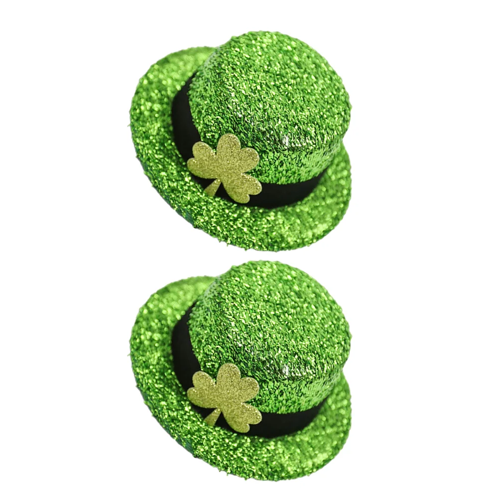 

2pcs St. Patrick's Day Hat Design Hair Clip Decorative Hairpin Headdress