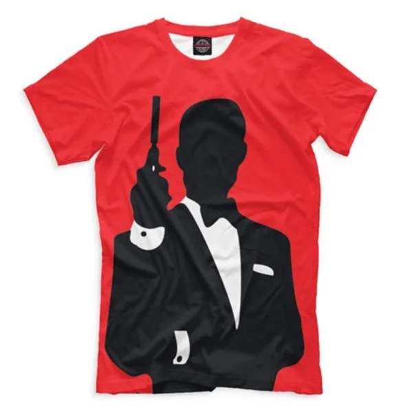 

New Fashion 3D Print James Bond T-shirts for Men/Women