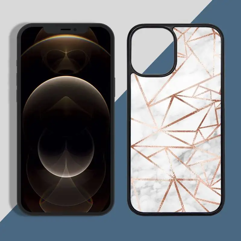 

Geometric Marble Texture Phone Case TPU+PC For iPhone X XR XS 11 12 mini Pro MAX 7 8 Plus