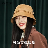fishermans hat female autumn and winter new round face suitable hat small hat brim bucket hat elegant warm basin hat wholesale
