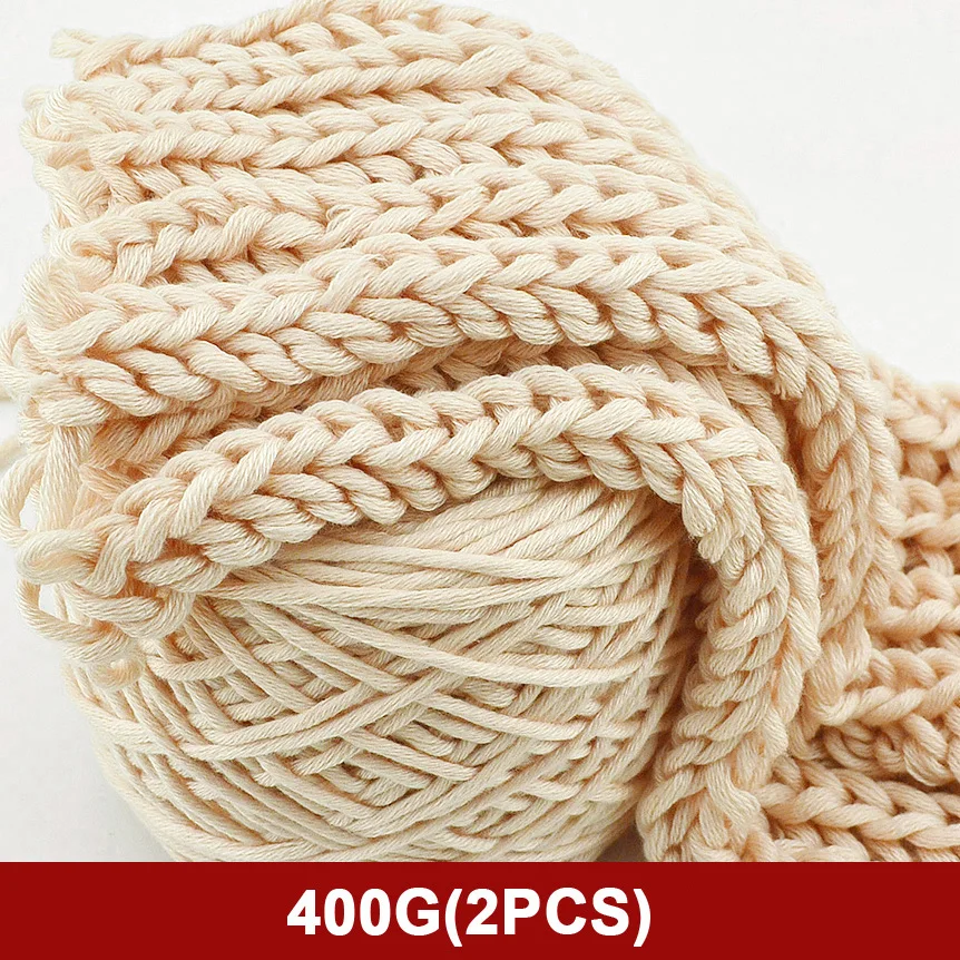 

400g Natural Merino Wool Chunky Yarn Felt Wool Roving Soft Yarn for Spinning Hand Knitting Spin Yarn Winter Warm Free Needle