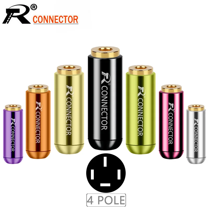 

10 шт./лот, 4-полюсный стерео разъем 3,5 мм для наушников, алюминиевый корпус, 1/8 дюйма