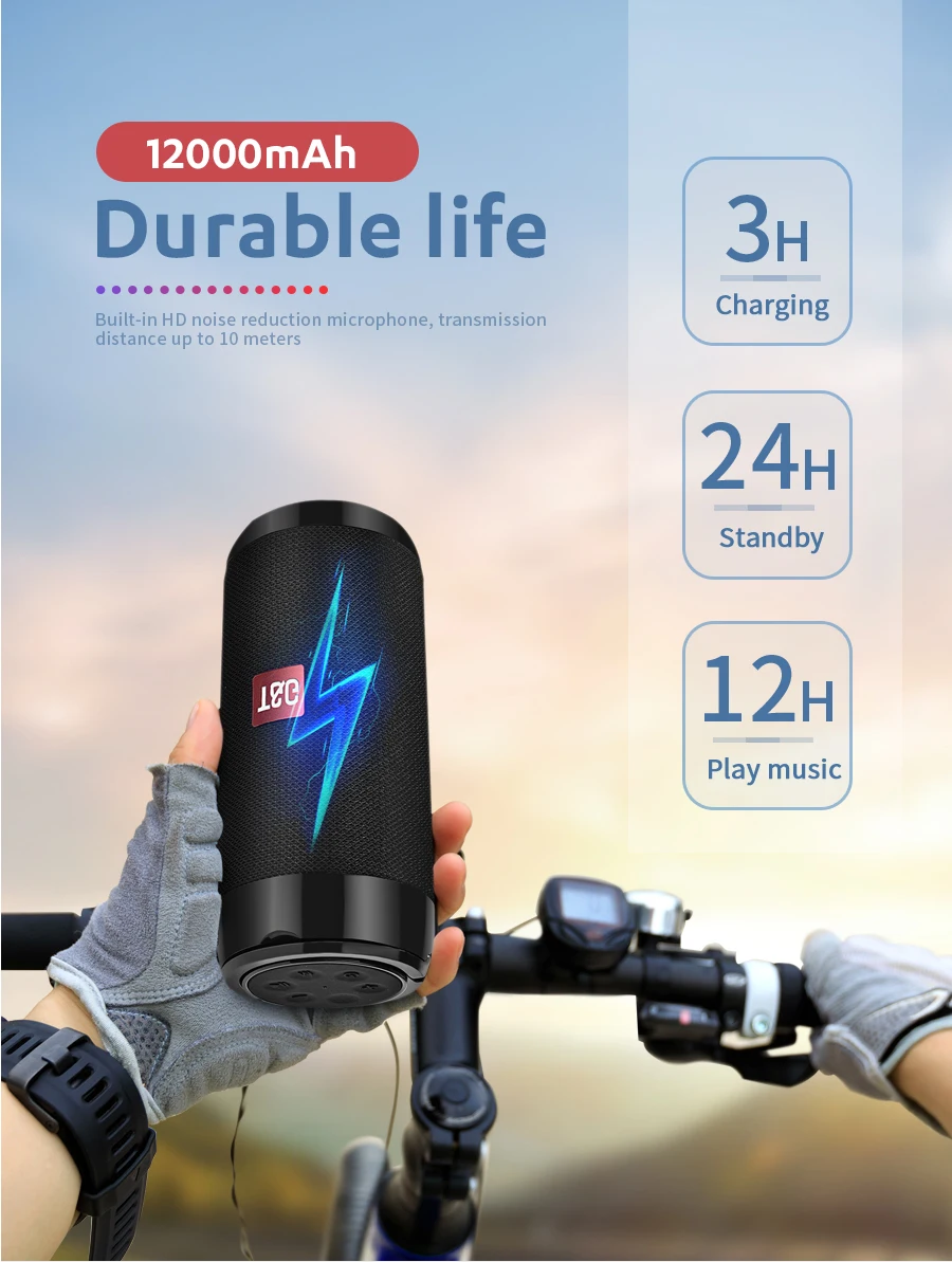 TG113C Колонка портативный Bluetooth мини-динамик с fm-радио водонепроницаемый сабвуфер беспроводной Loundpeakers и держатель телефона 7 цветов