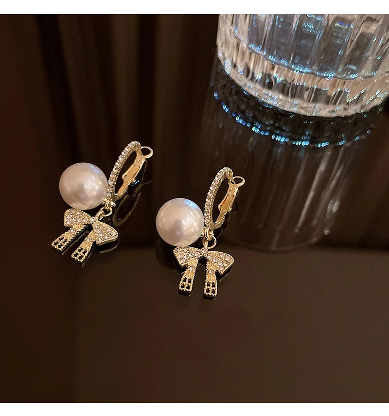 

Vintage Drop Earrings For Women S925 Silver Needle Pearl Bowknot Pendant Retro Simplicit Black Friday Earings Fashion Jewelry 21