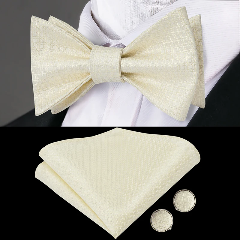 LH-2012 Hi-Tie, роскошный Шелковый мужской галстук-бабочка, галстук-бабочка, набор для мужчин, клетчатый коричневый галстук-бабочка, носовой платок, носовой платок, запонки, набор для мужчин s - Цвет: LH-2012