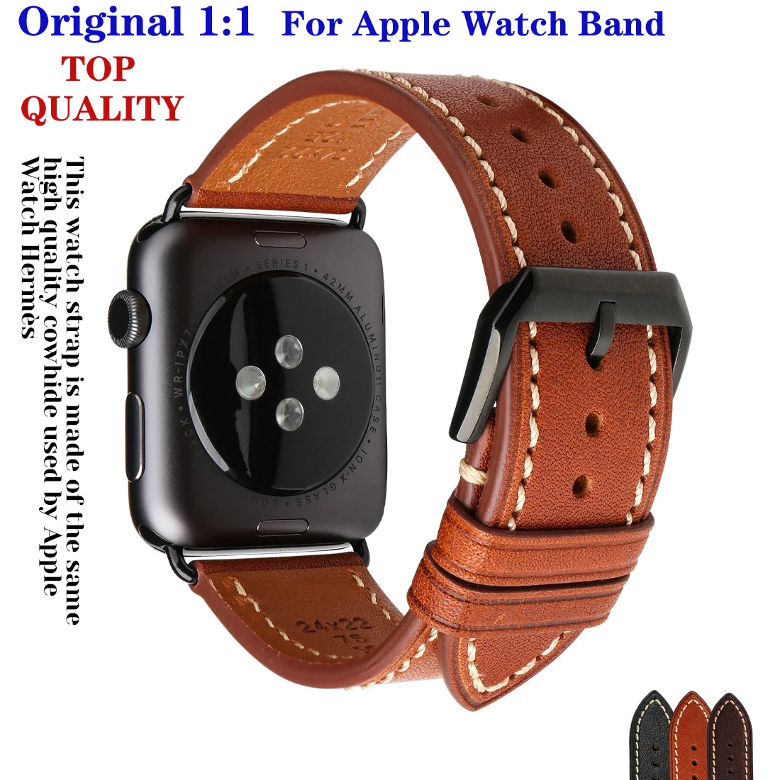 

Original 1:1 High Quality Leather Band For iWatch 40mm 44mm 42mm 38mm Strap Nature Leather For Apple watch Series 2 3 4 5 6 SE
